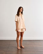 Vanilla & Espresso Piped Short Sleeve Shirt