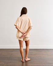 Vanilla & Espresso Piped Short Sleeve Shirt