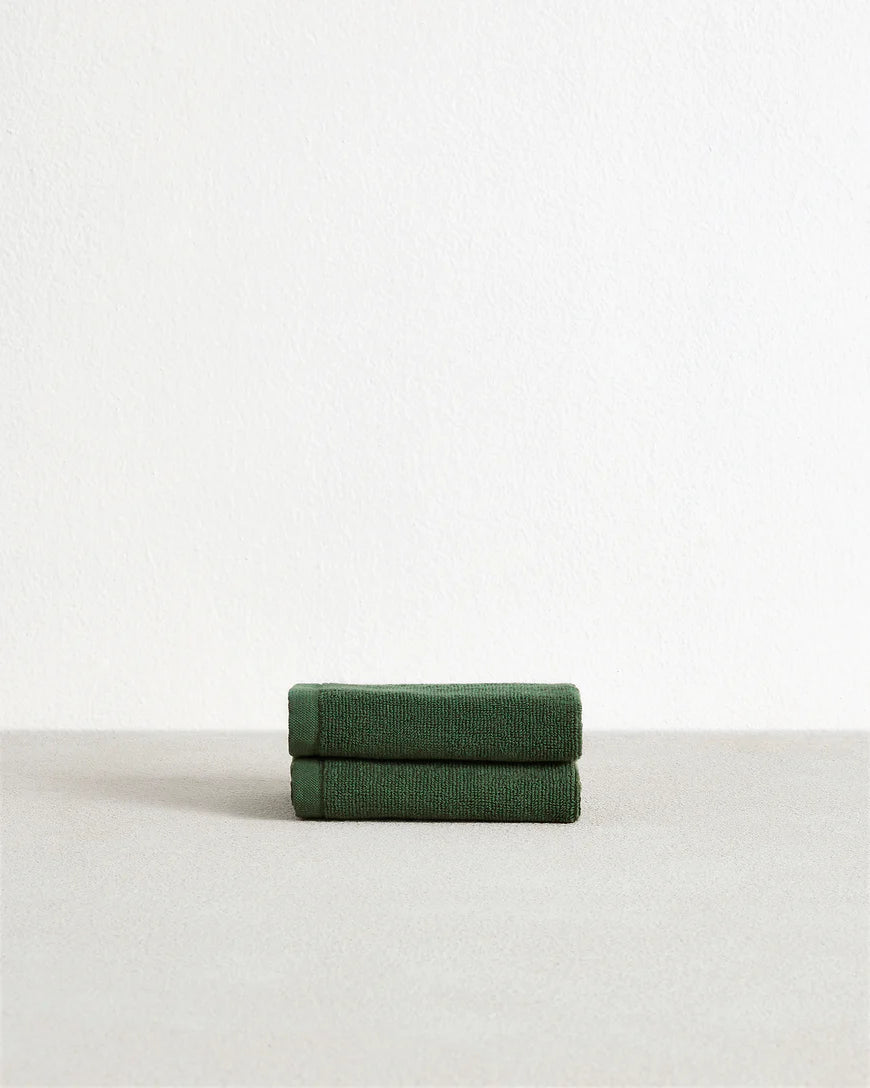 Moss Face Washers (Set of Two)