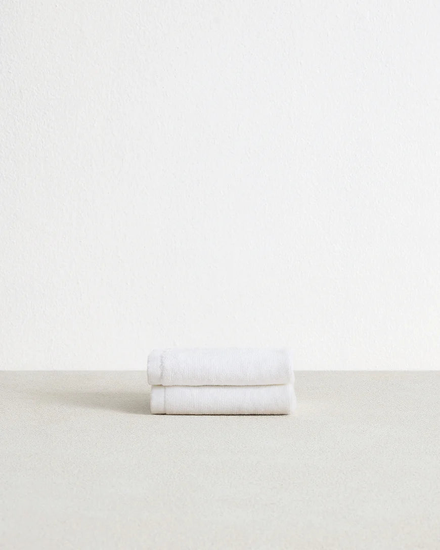 Crisp White Face Washers (Set of Two)
